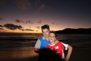 Andrea e Mattia, Waya island, Yasawa, Fiji. Autor e Copyright Marco Ramerini